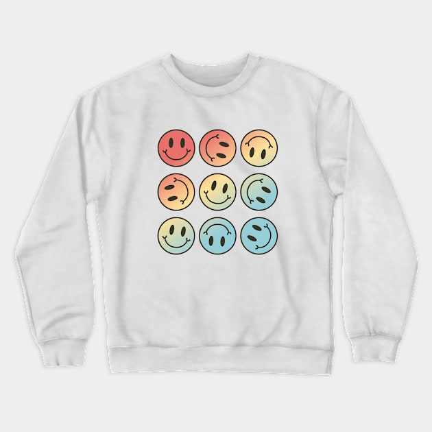 Smiley Face Pattern Crewneck Sweatshirt by Taylor Thompson Art